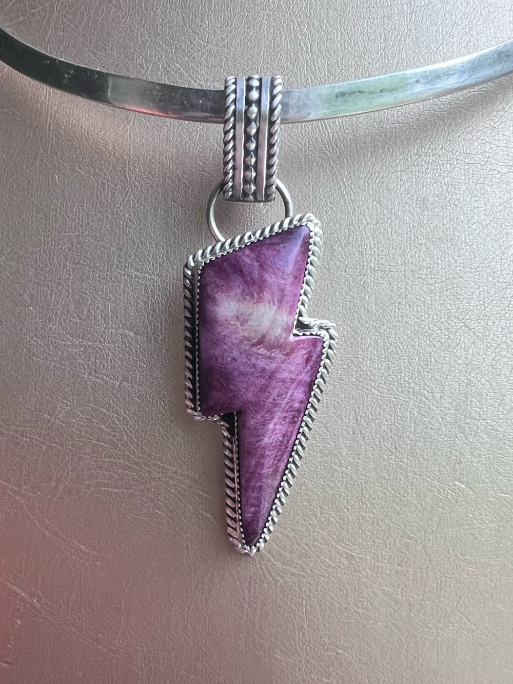 Purple Spiny Thunderbolt Pendant